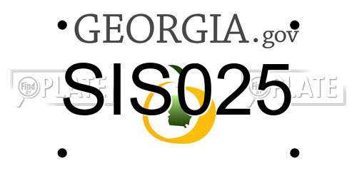 SIS025 Georgia License Plate