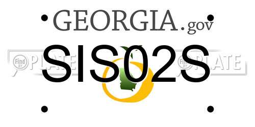 SIS02S Georgia License Plate
