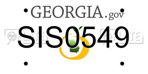 SIS0549 Georgia License Plate