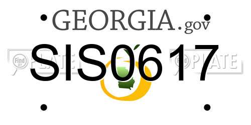 SIS0617 Georgia License Plate