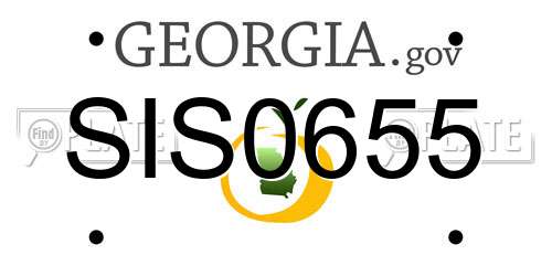 SIS0655 Georgia License Plate