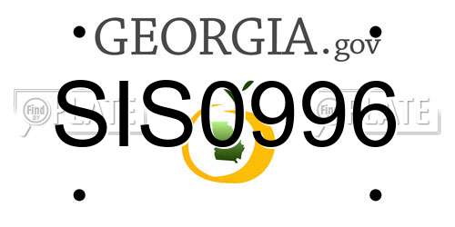 SIS0996 Georgia License Plate