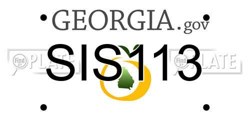 SIS113 Georgia License Plate