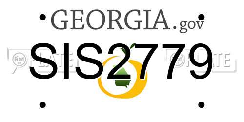 SIS2779 Georgia License Plate