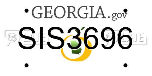 SIS3696 Georgia License Plate