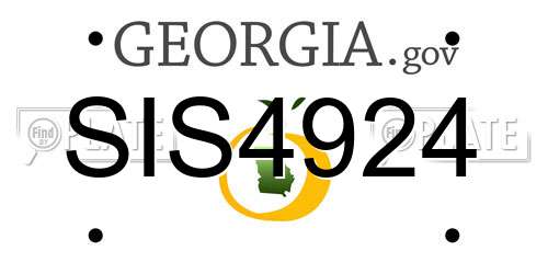 SIS4924 Georgia License Plate