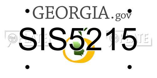 SIS5215 Georgia License Plate