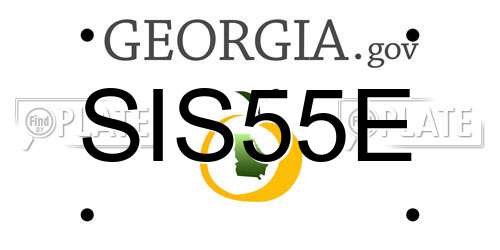 SIS55E Georgia License Plate