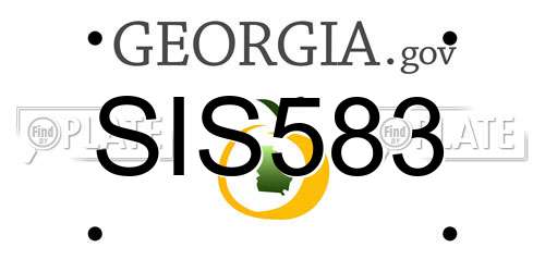 SIS583 Georgia License Plate