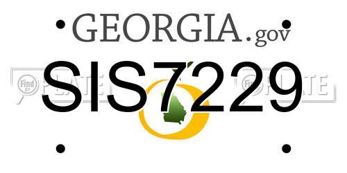 SIS7229 Georgia License Plate