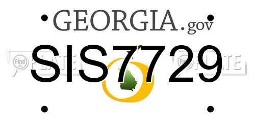 SIS7729 Georgia License Plate