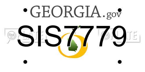 SIS7779 Georgia License Plate