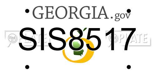 SIS8517 Georgia License Plate