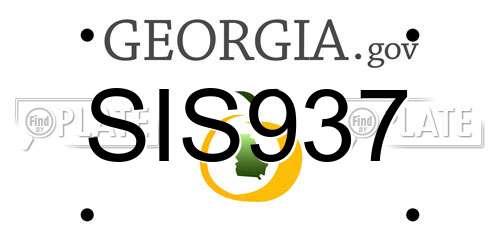 SIS937 Georgia License Plate