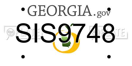 SIS9748 Georgia License Plate