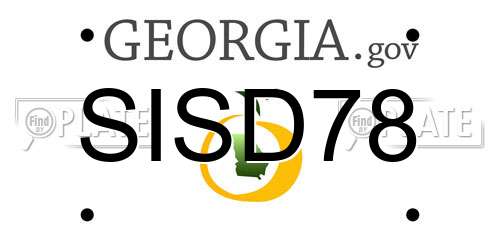 SISD78 Georgia License Plate