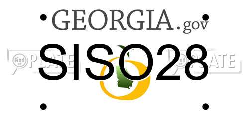 SISO28 Georgia License Plate