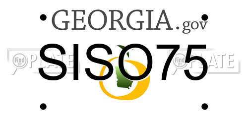 SISO75 Georgia License Plate