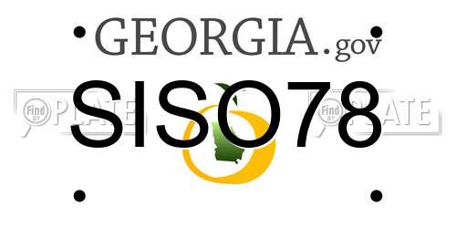 SISO78 Georgia License Plate