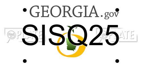 SISQ25 Georgia License Plate