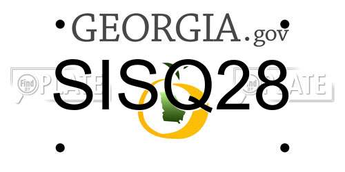 SISQ28 Georgia License Plate