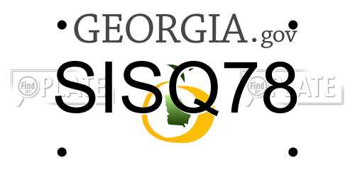 SISQ78 Georgia License Plate