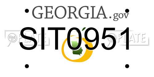 SIT0951 Georgia License Plate