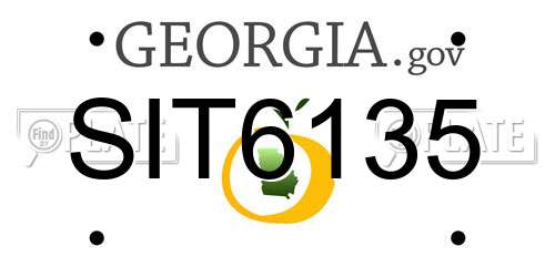 SIT6135 Georgia License Plate