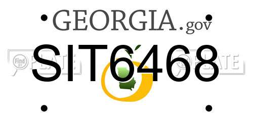 SIT6468 Georgia License Plate