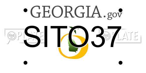 SITO37 Georgia License Plate