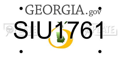 SIU1761 Georgia License Plate