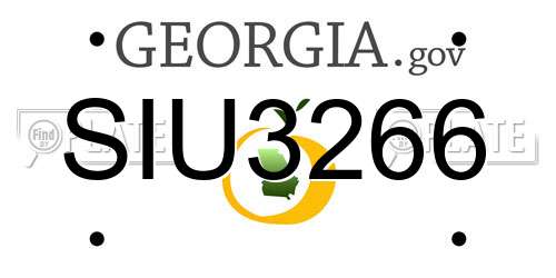 SIU3266 Georgia License Plate