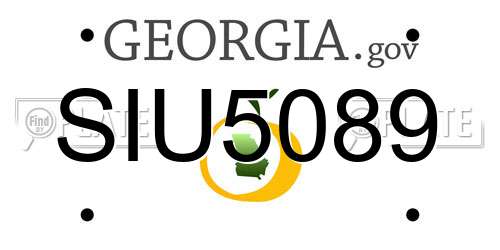 SIU5089 Georgia License Plate