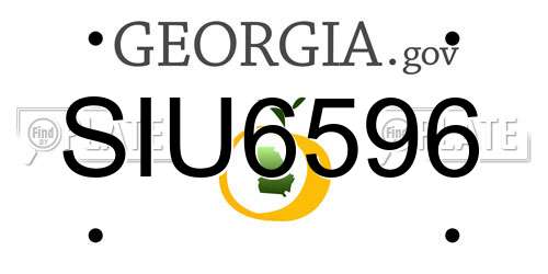 SIU6596 Georgia License Plate