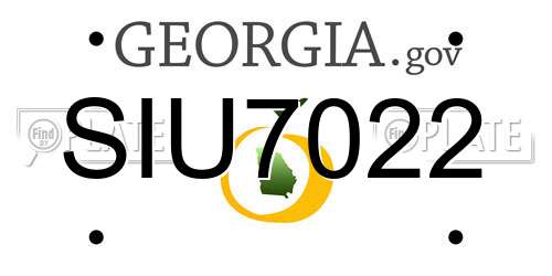 SIU7022 Georgia License Plate