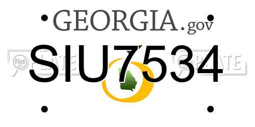 SIU7534 Georgia License Plate