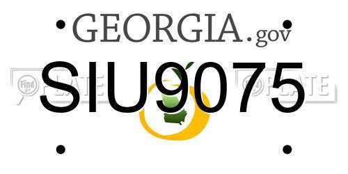 SIU9075 Georgia License Plate