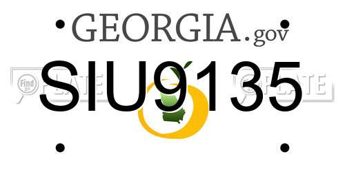 SIU9135 Georgia License Plate