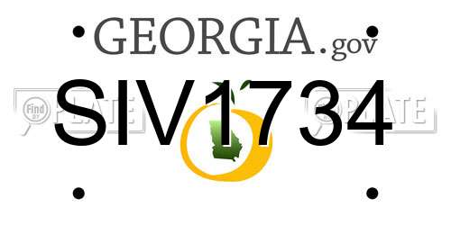 SIV1734 Georgia License Plate