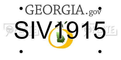 SIV1915 Georgia License Plate