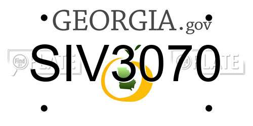 SIV3070 Georgia License Plate