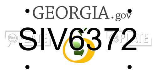 SIV6372 Georgia License Plate