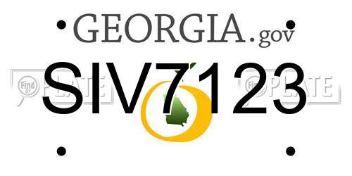 SIV7123 Georgia License Plate