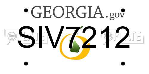 SIV7212 Georgia License Plate