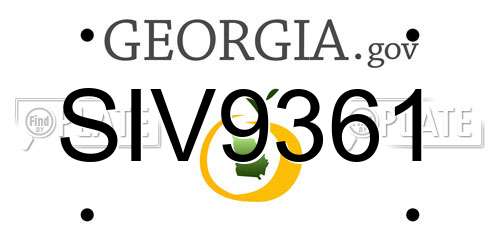 SIV9361 Georgia License Plate