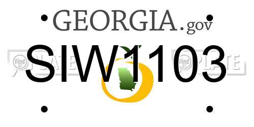 SIW1103 Georgia License Plate