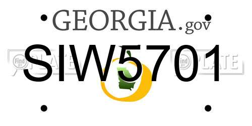 SIW5701 Georgia License Plate