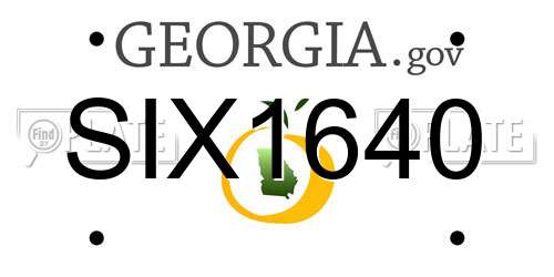 SIX1640 Georgia License Plate