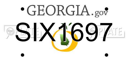 SIX1697 Georgia License Plate