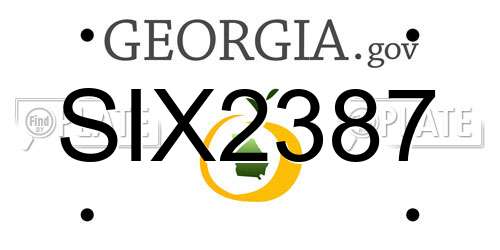 SIX2387 Georgia License Plate